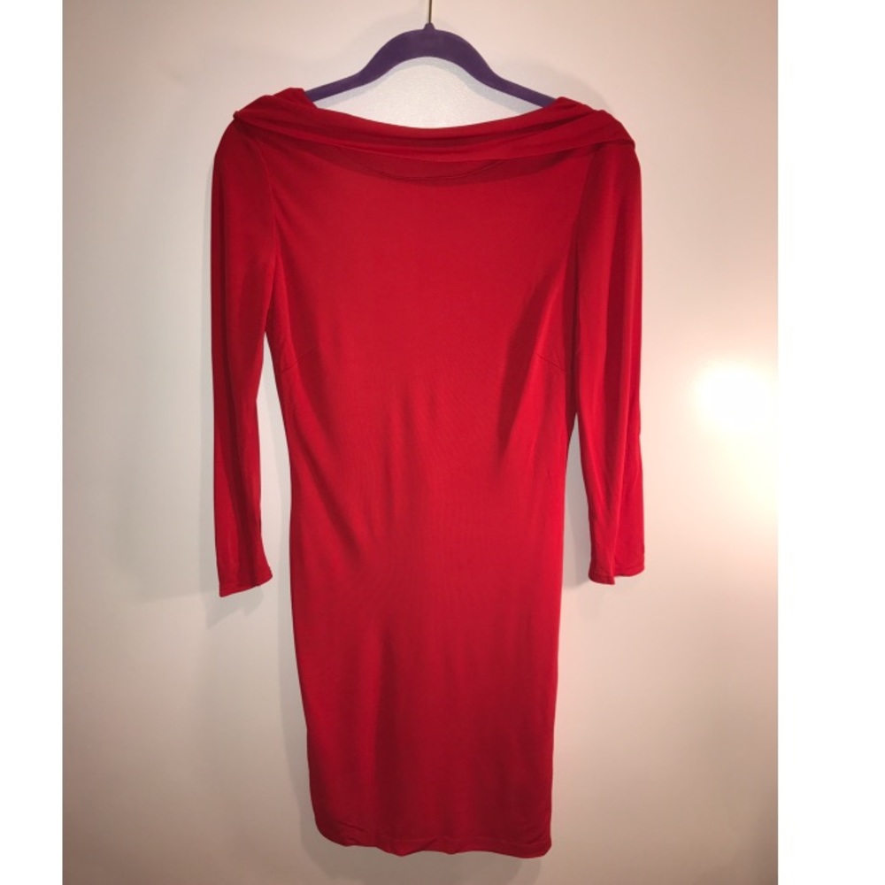 Red backless cocktail dress